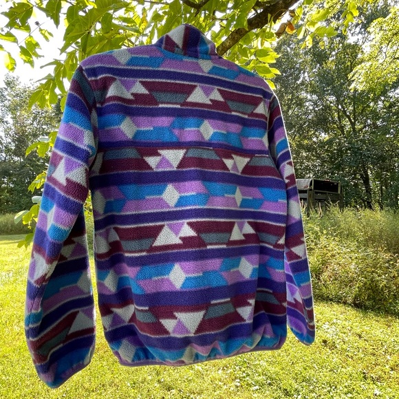 Patagonia Synchilla Snap-T Purple Aztec Pullover W-Small Pre-Owned - Picture 6 of 6